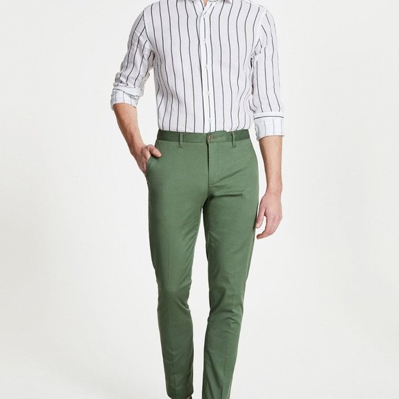 DAMAT Green Chino Casual Pants - Picture 1 of 8
